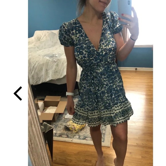 Lulu's Womens Flower Wrap Dress Size Small Morning at the Market - Picture 3 of 14